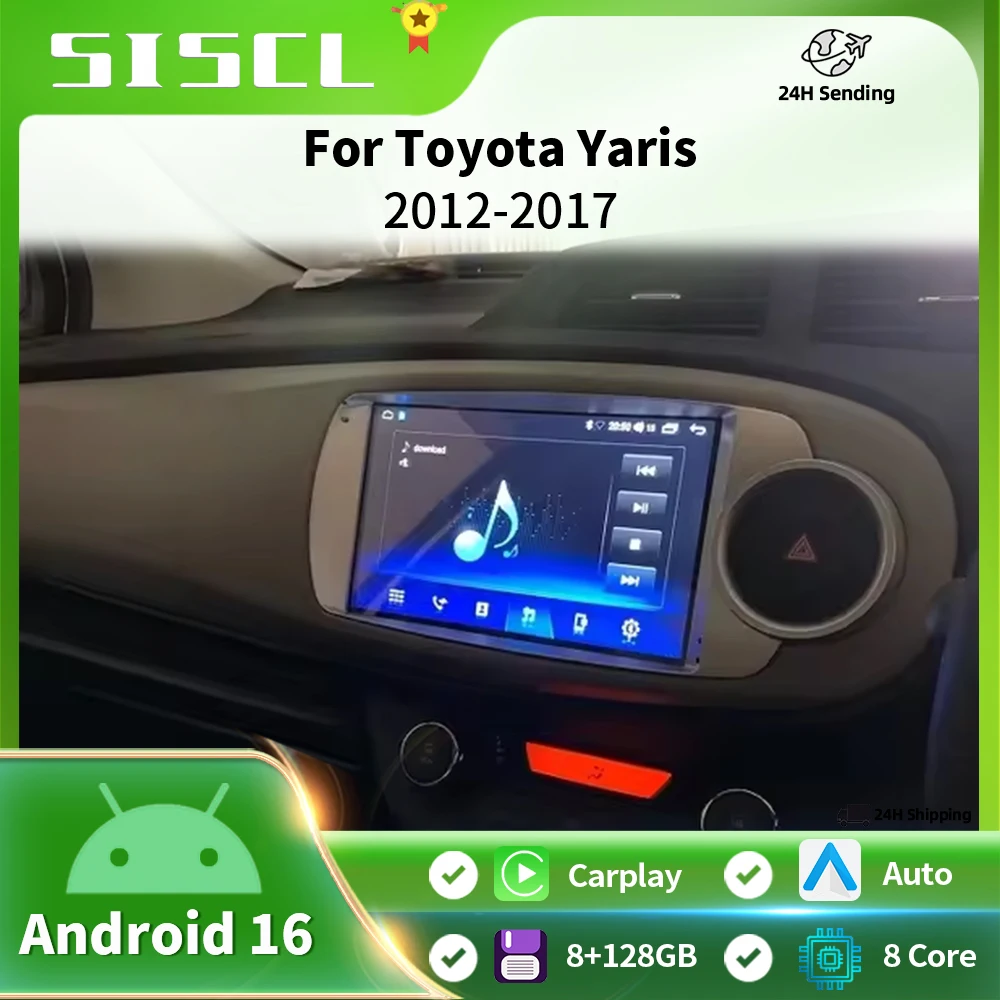 

Car Radio Android 16 Carplay For Toyota Yaris 2012 2013 2014 2015 2016 2017 Navigation GPS Multimedia Player Stereo WIFI BT Auto