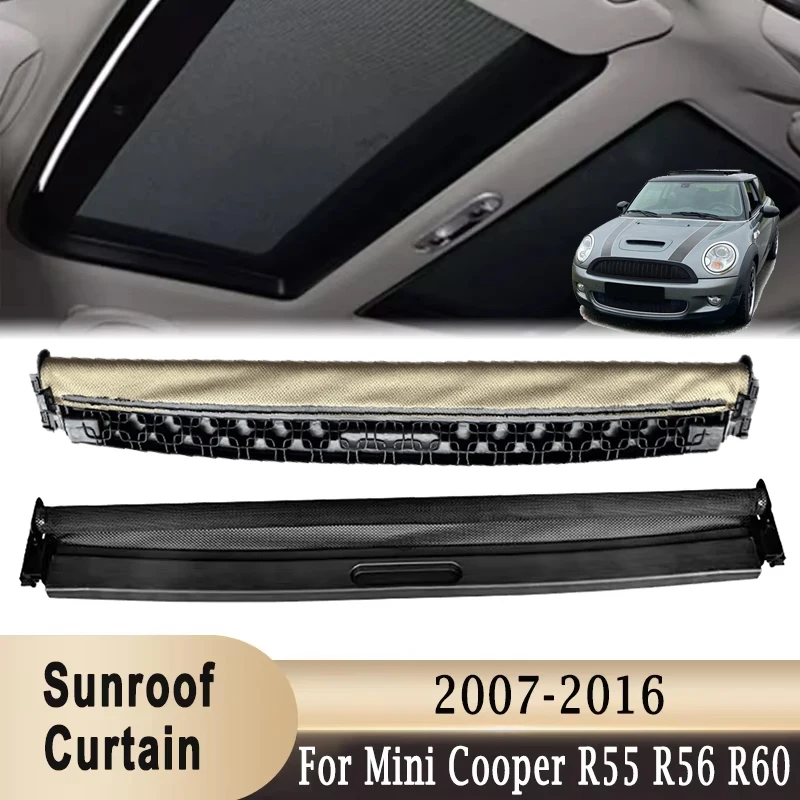 

For Mini Cooper R55 R56 R60 Cooper S One JCW 2007-2016 2Pcs Panoramic Sunroof Sunshade Cover Skylight Curtain Black Beige