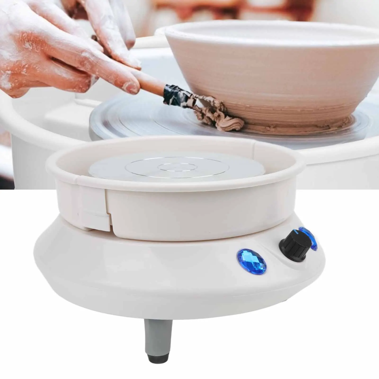 

Electric Pottery Wheel Humanized Design Compact Structure 200 RPM Mini Pottery Wheel for Pottery DIY Shop Electric Pottery Wheel