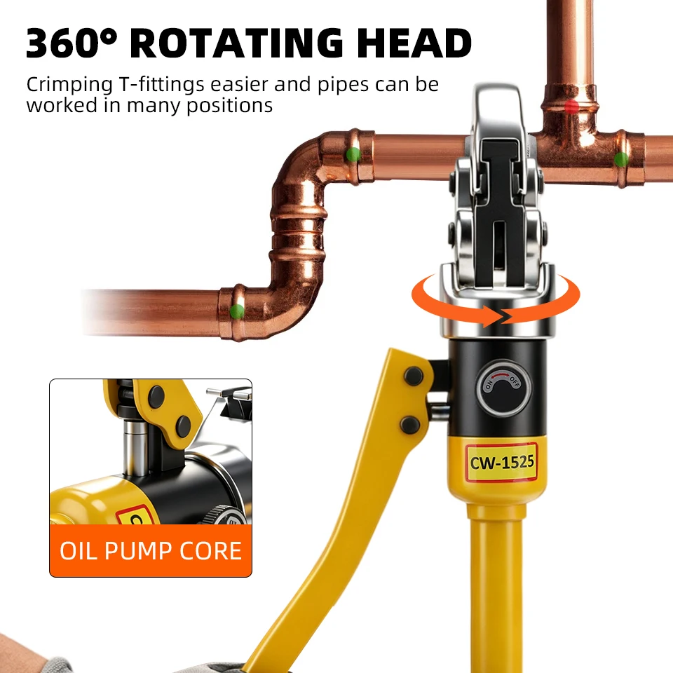 CW-1525 Premium Mechanical Pressure Pipe Clamp Clamp Water Heating Valve Pipe Clamp Quick Crimping Water Pipe Tool