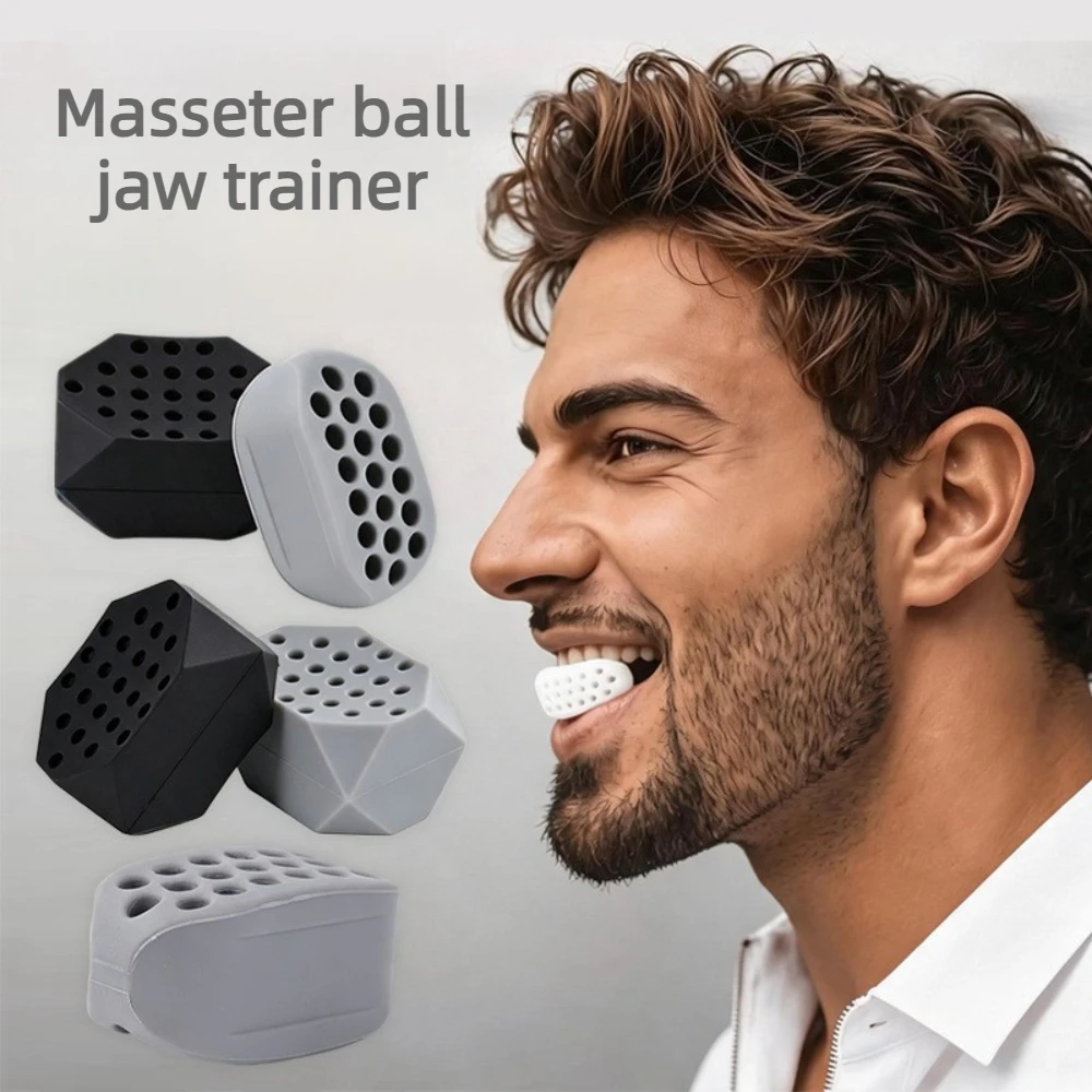 Silicone Jaw Exerciser Facial Toner & Jawline Fitness Ball Neck Toning Equipment Facial Chew Beauty Tool Double Chin Exerciser