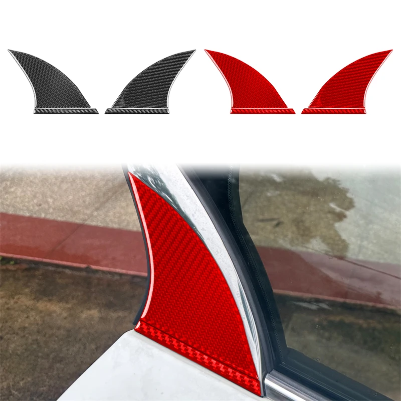 

Real Soft Carbon Fiber Car Stickers For Infiniti Q50 2014-2020 Door Window Triangle Decoration Cover Trim Styling