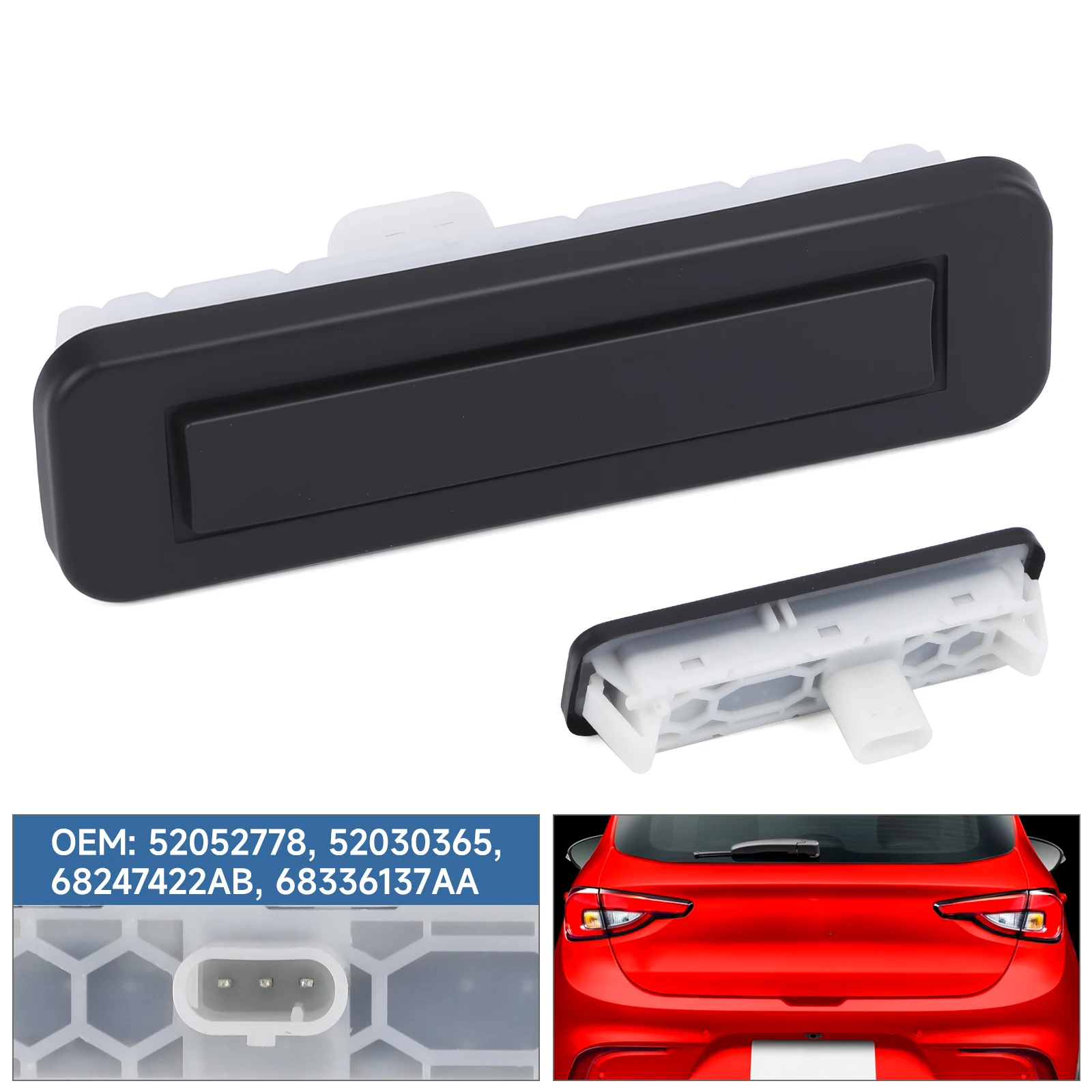 

Car Tailgate Lift Release Switch Rear Trunk Opening Button Handle For Jeep Renegade BU 2016 L4 2.4L OEM: 68247422AB 68336137AA
