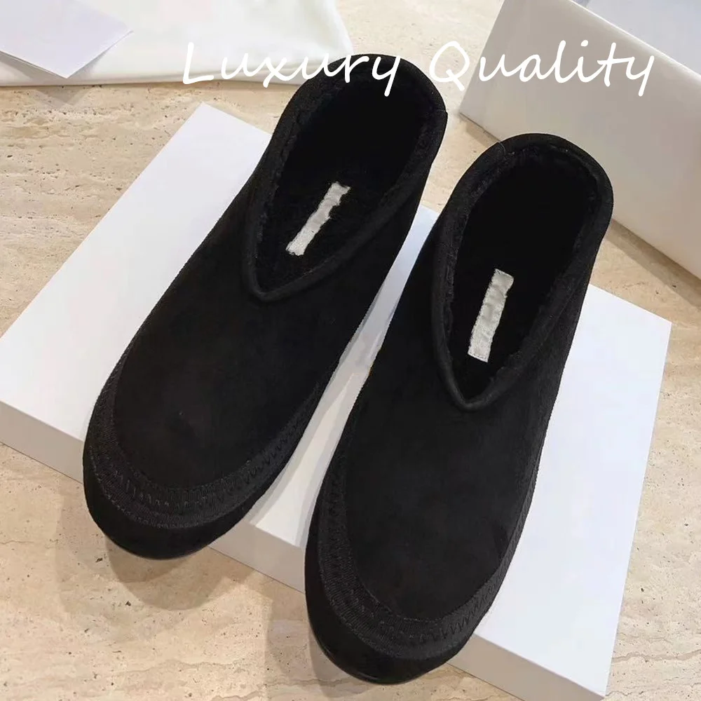 2024 Women Ballet round toe flat shoes Real leather upper with plush lining Round Toe Casual Warm Wool High Quality