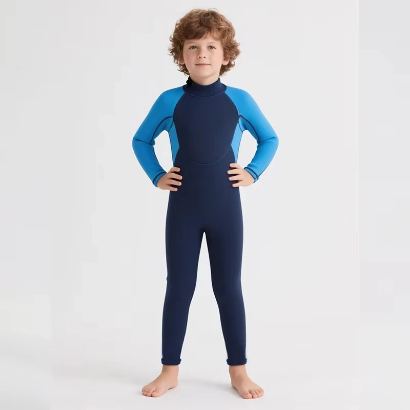 

Design 2.5mm Neoprene Long Sleeve Rear Zipper Kids Diving Snorkeling Swimming Wetsuit Kids Surfing Set