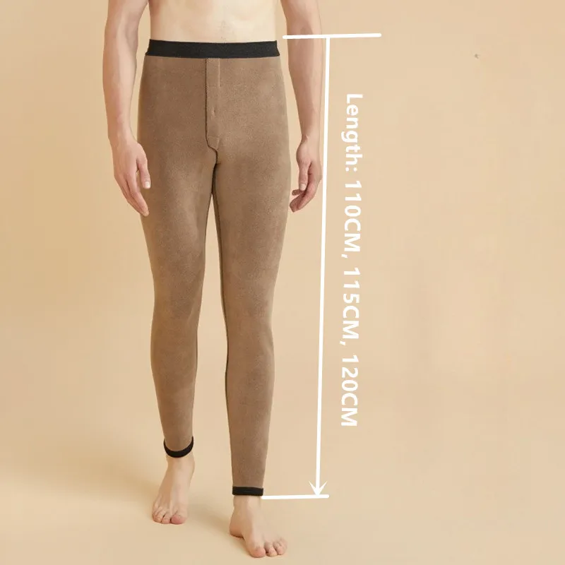 Tall Men Long Johns Winter Fleece Warm 185CM 190CM 200CM Leggings Male High Waist Exra Long Basic Thermal Underwear Bottom Pants
