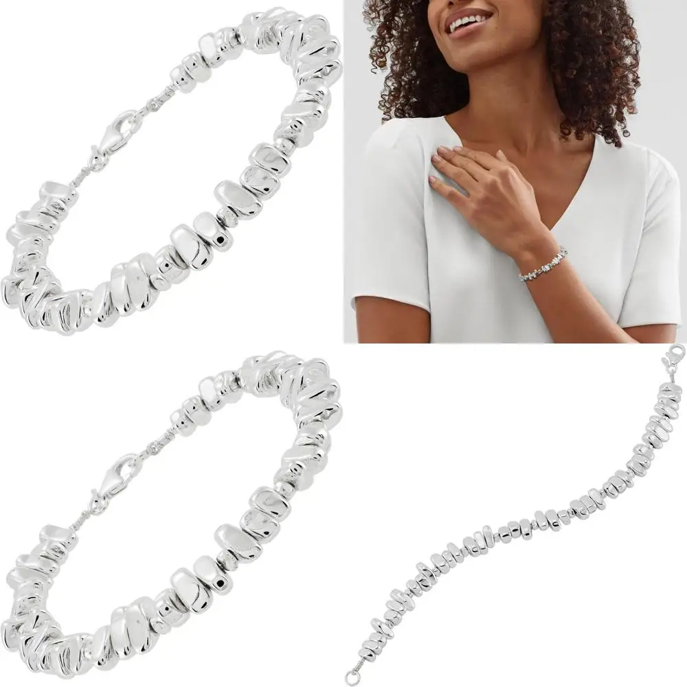 

Браслет из стерлингового серебра с гематитовыми бусинами, 7,5 — вневременная элегантность Силпа