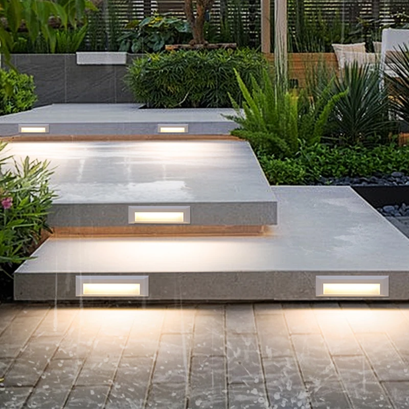 

Light Emitting Diode Stair Light Aluminum Square Round Wall Step Light 3w Surface Mount Stair