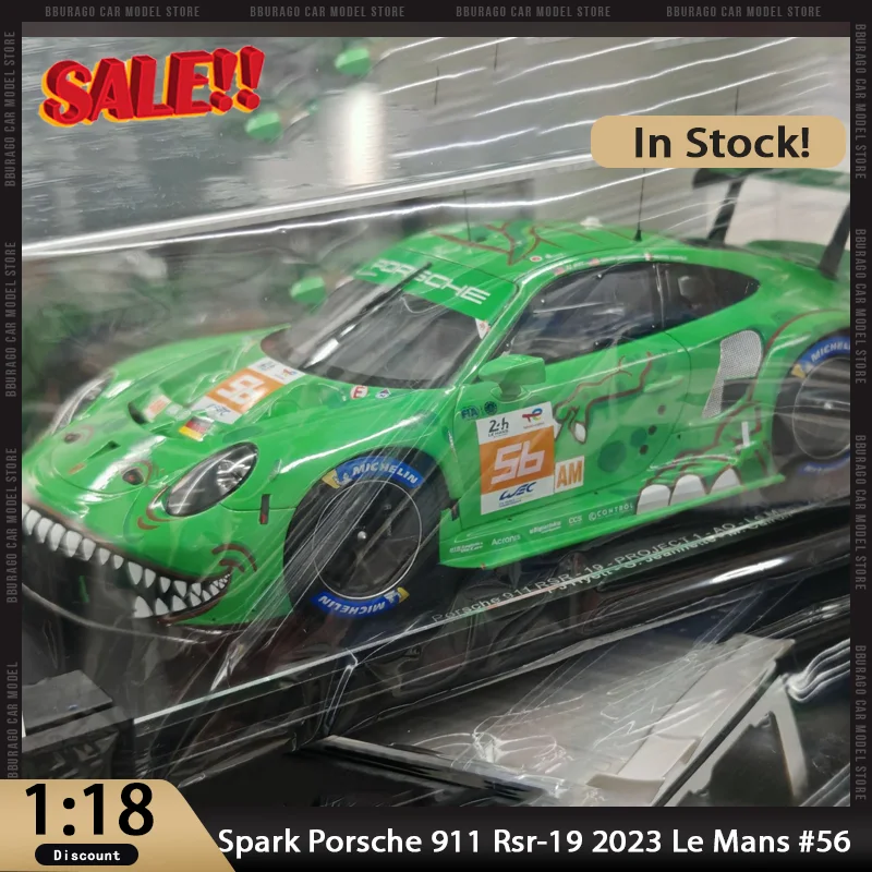 

Новый в наличии Spark 1:18 Porsche 911 Rsr-19 20223 Le Mans # 56 Roxy Rexy Alloy Car Миниатюрный литой под давлением Porsche Орнаменты Пользовательские игрушки