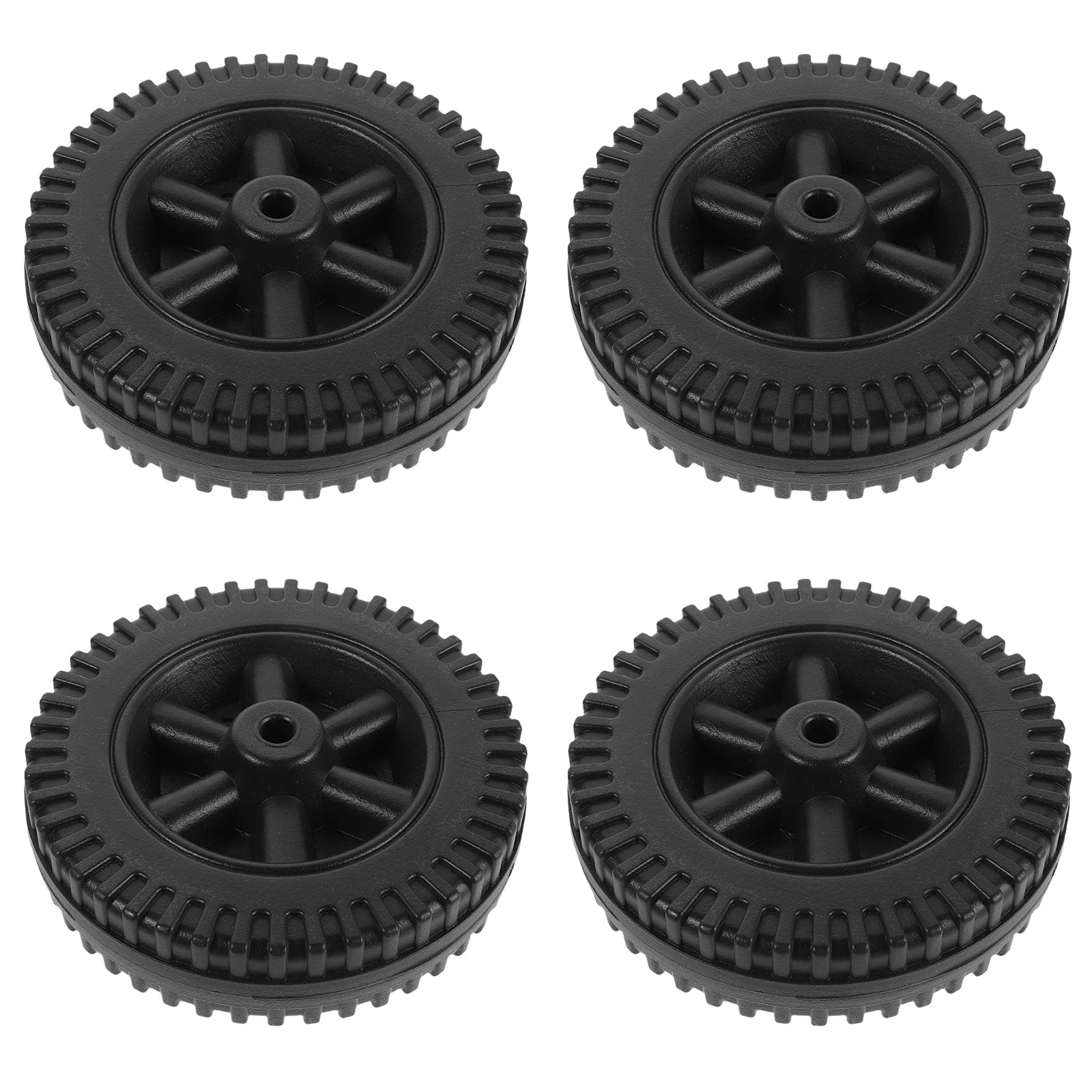 

4Pcs Barbecue Grill Wheels Black 6 Inch Plastic Blow Molded Replacement Caster Wheels Outdoor Grill Cart Wheel Accessories