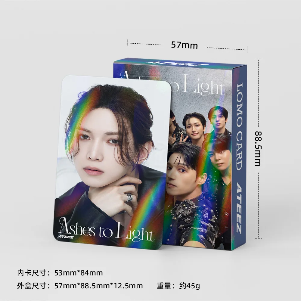อัลบั้มการ์ดเลเซอร์ Ateez 30 ชิ้น/ชุด โปสการ์ด Ashes To Light โปสการ์ดวอยอง ซองฮวา ของขวัญสุดโปรดสำหรับสาวๆ