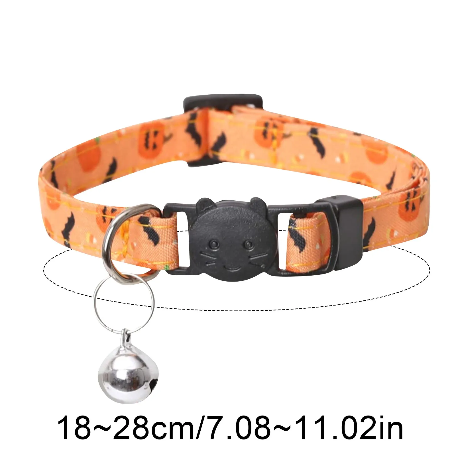 Cat Pet Collar Ghost Festival Detachable Bow Collar Holiday Printing Pattern Dog Collar Halloween Cat Collar