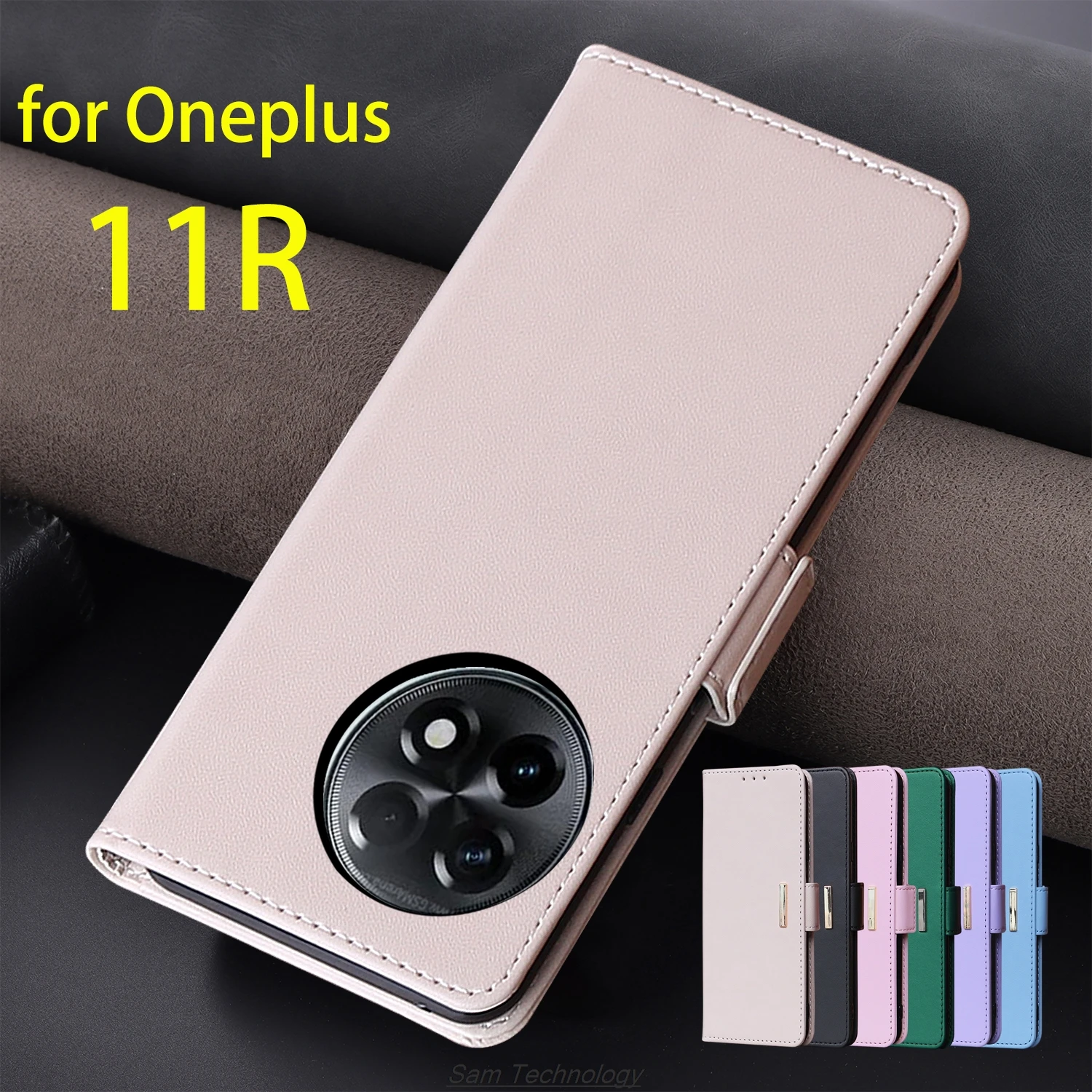 

Кожаный чехол с магнитной пряжкой для Oneplus 11R/1+11R, кошелек с RFID-блокировкой, откидная крышка, женский простой чехол Capa Fundas Coque