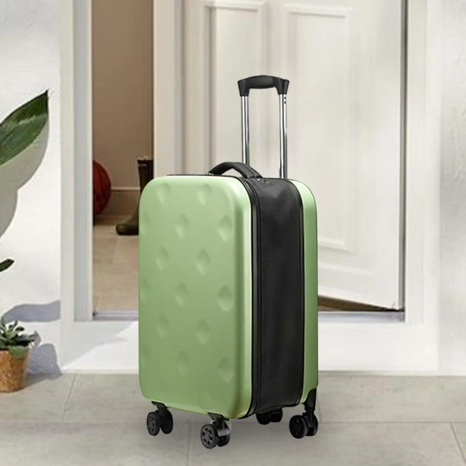 Collapsible Suitcase Airline Approved Universal Wheel Green Travel Suitcase