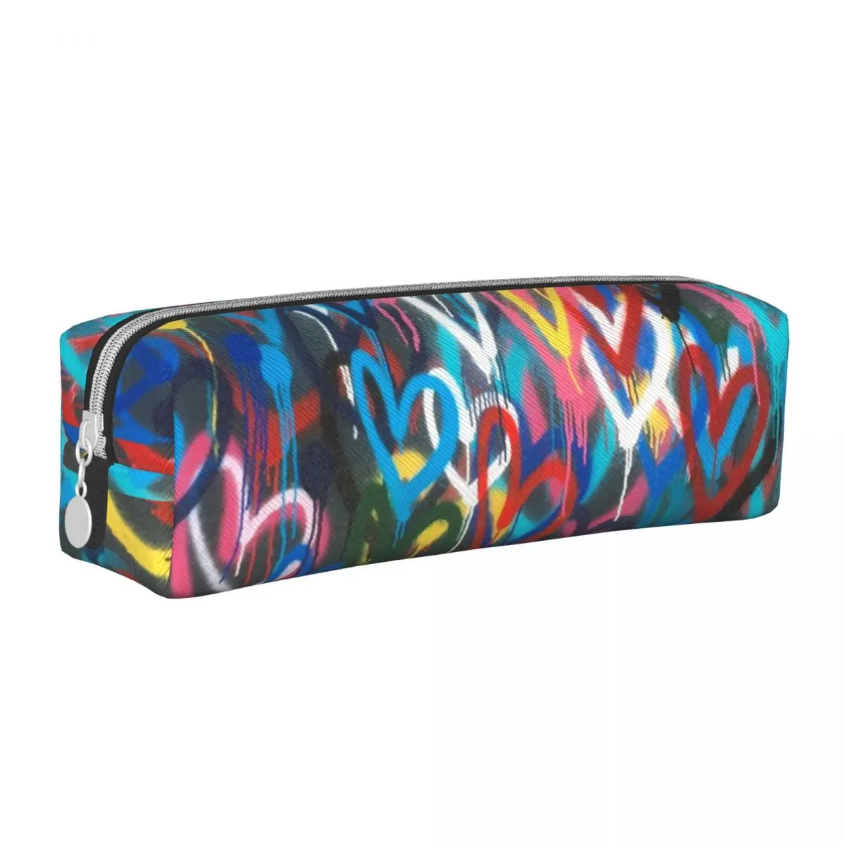 

Graffiti Hearts Rainbow Pencil Case Creative Pen Bags for Student Big Capacity Office Gifts Pencilcases