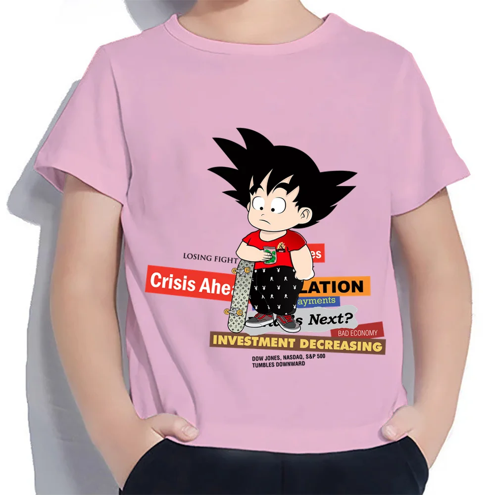 Boys Wear Dragon Ball Goku Vegeta Fashion Children's T-shirt High Street T-shirt for a Boy Tops Trend Lovely Anime Sizes 100-160