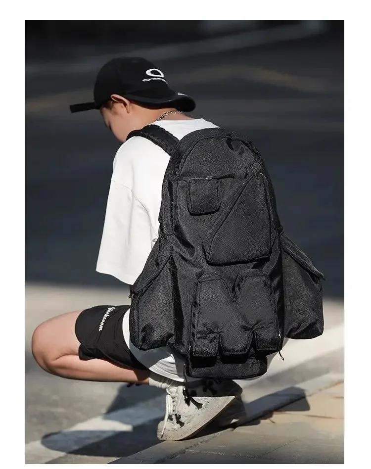 Backpack Nylon Rocket Shaped Fashion New Unisex High-Capacity Splashproof Travel Backpack Street Style