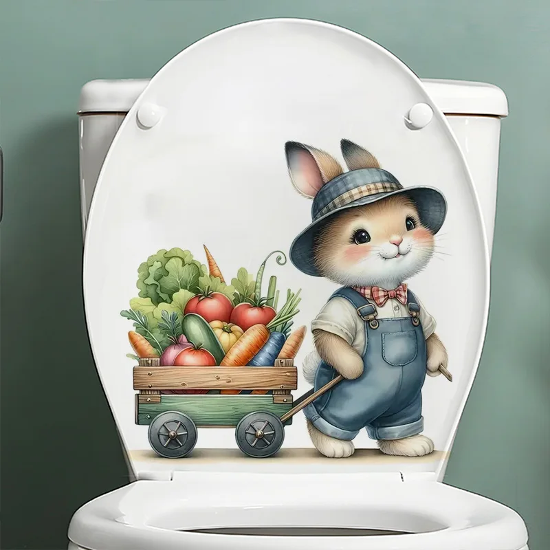 Cute Rabbit And Vegetable Stickers Decoration for Living Room, Wall, Bedroom, Toilet and Home Decor Car Decals Self-Adhesive