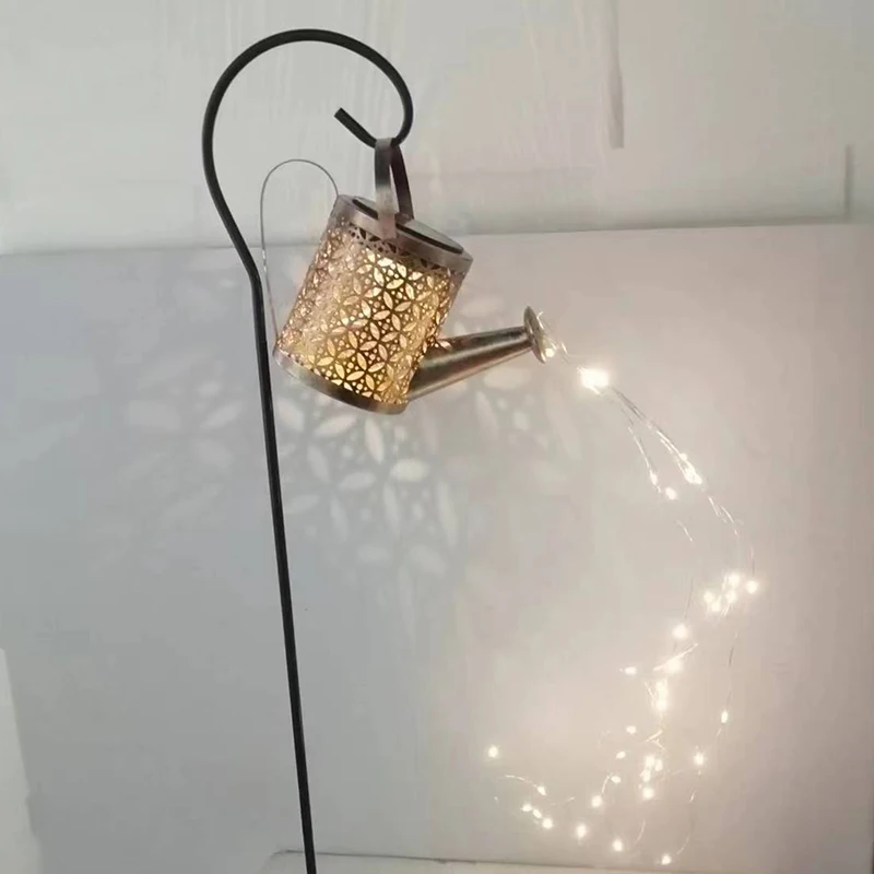 علبة سقاية بالطاقة الشمسية مع أضواء في الهواء الطلق أضواء الحديقة الشمسية حديقة ديكور أضواء الشمسية فانوس معلق مقاوم للماء للفناء #3