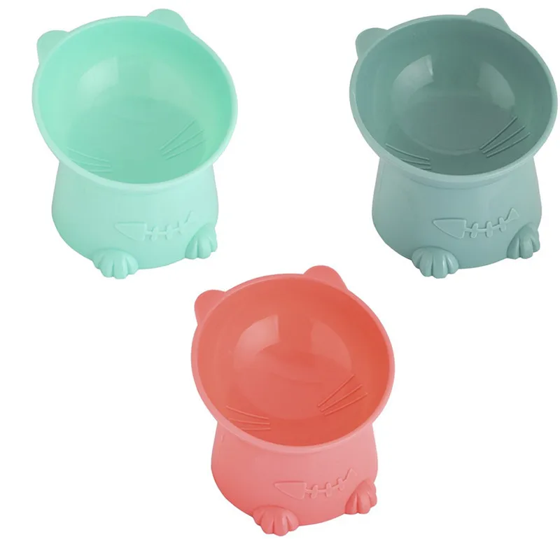 Cat Bowl Nordic Style Tilt Cartoon High Foot Anti-upset Pet Bowl Food Bowl for Dogs Portable Pet Supplies Cat Accessories