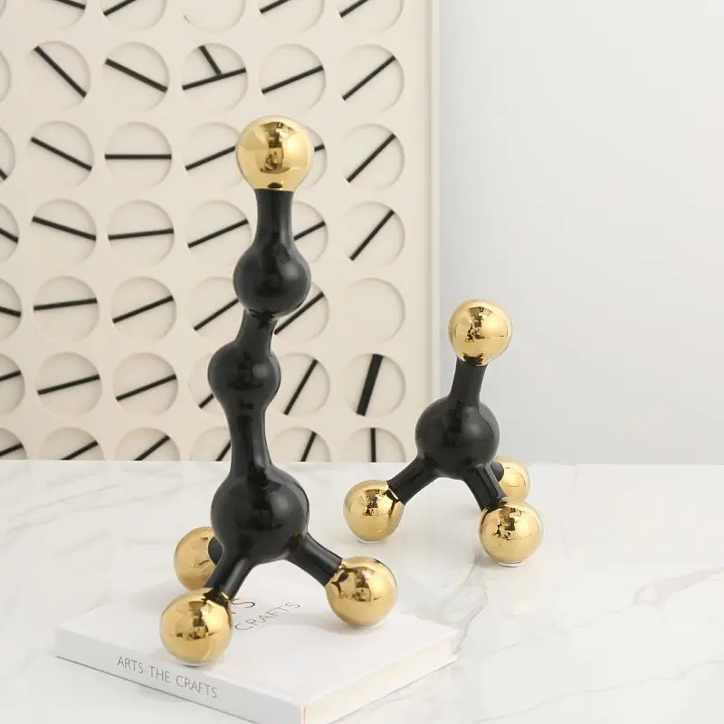 Ceramic Handicraft Modeling of Abstract Molecular Structure Ornament Decorative Figurines Home Decoration Accessories