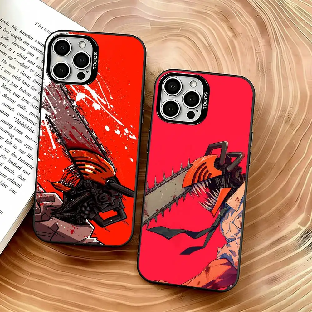 

Denji Chainsaw Man Phone Case For iPhone 17,16,15,14,13,12,11 Plus,Pro Max,XS,Colorful Silver Black Cover