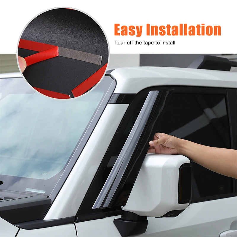 

For Toyota Land Cruiser Prado 250 LC250 2024+ ABS black car front windshield A-pillar decorative strip sticker car accessories