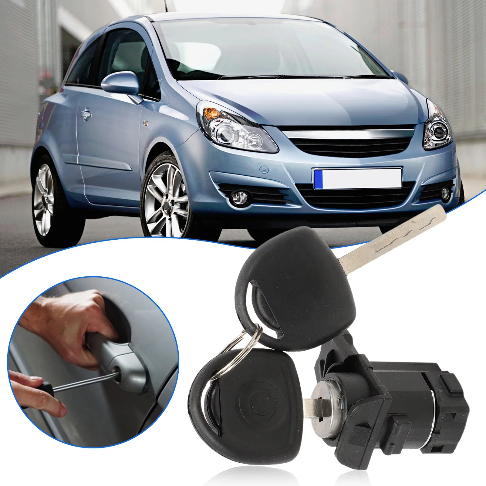 

9072465890 1 комплект вала цилиндра замка передней левой двери водителя в сборе с 2 ключами 172371096 Для Opel Corsa D 2006-2014 гг.