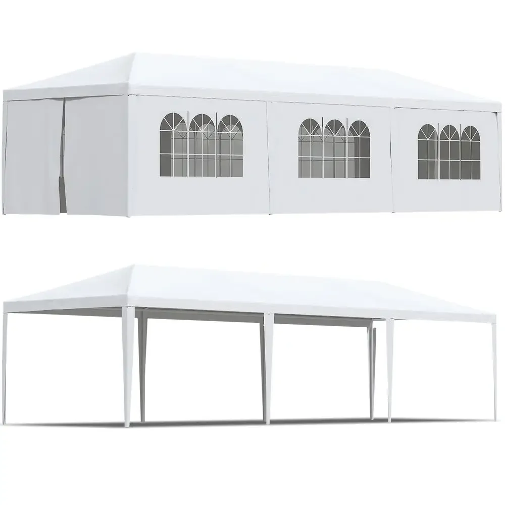 10'x30' Heavy Duty Outdoor Party Tent Gazebo Wedding Canopy Camping BBQ Waterproof Shelter Windows UV Resistant Zippered Large