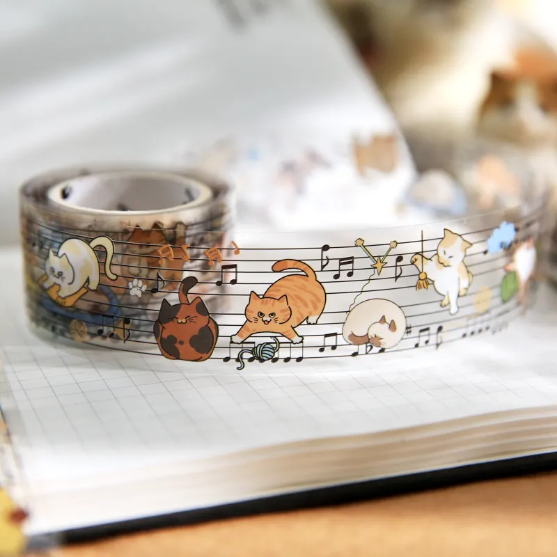 

30mm * 2m Cute Pet Score Series Kawaii Cartoon Handbook Decorative Material PET Masking Tape DIY Diary Scrapbook Supplies