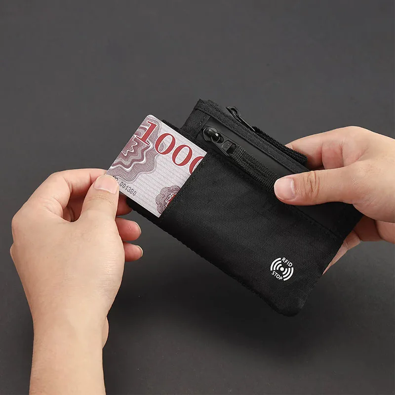 RFID Anti-Theft X-Pac Slim Wallet, Luxury Mini Coin Purse & Key Card Holder, Trendy Youth Small Money Bag
