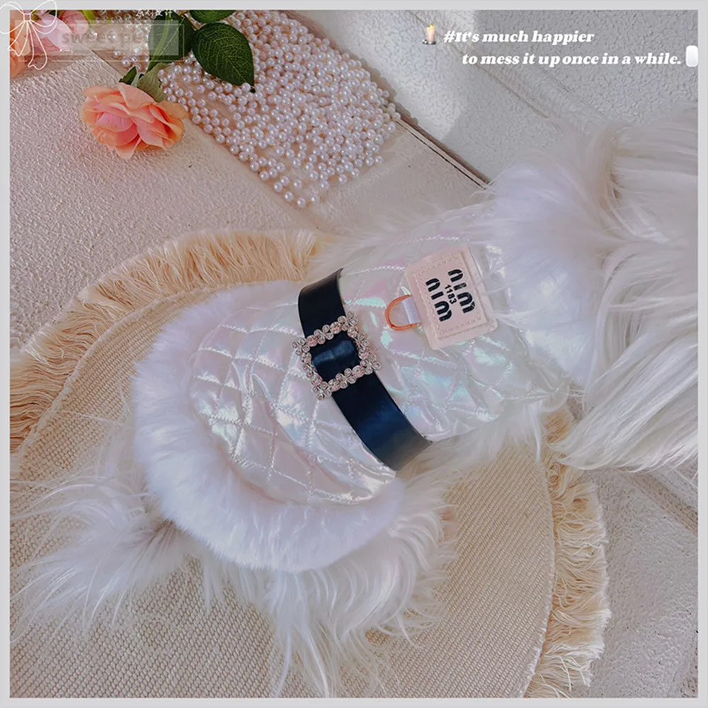 

Environmentally friendly fur design cute lady-style pet coat for Chihuahua and Maltese dogs - cotton coat