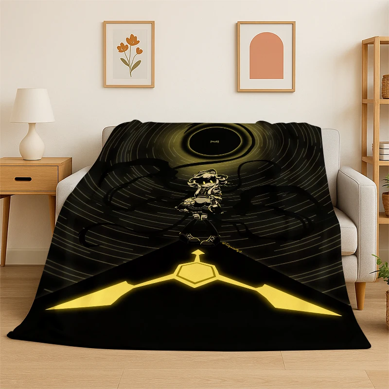 Cartoon Murder Drones Uzi V Robot Flannel Blanket Soft Warm Throw Blanket for Bedroom Living Room Bed Travel Camping Picnic
