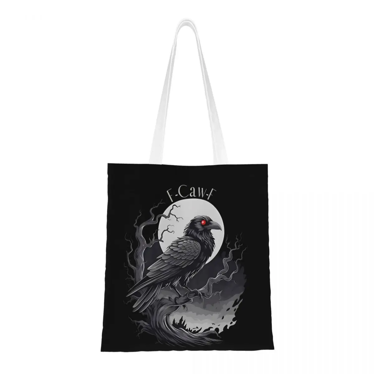 

Женские и мужские сумки-тоут Black Crow Moon F-Caw-F, холщовая сумка для покупок, сумки-шопперы