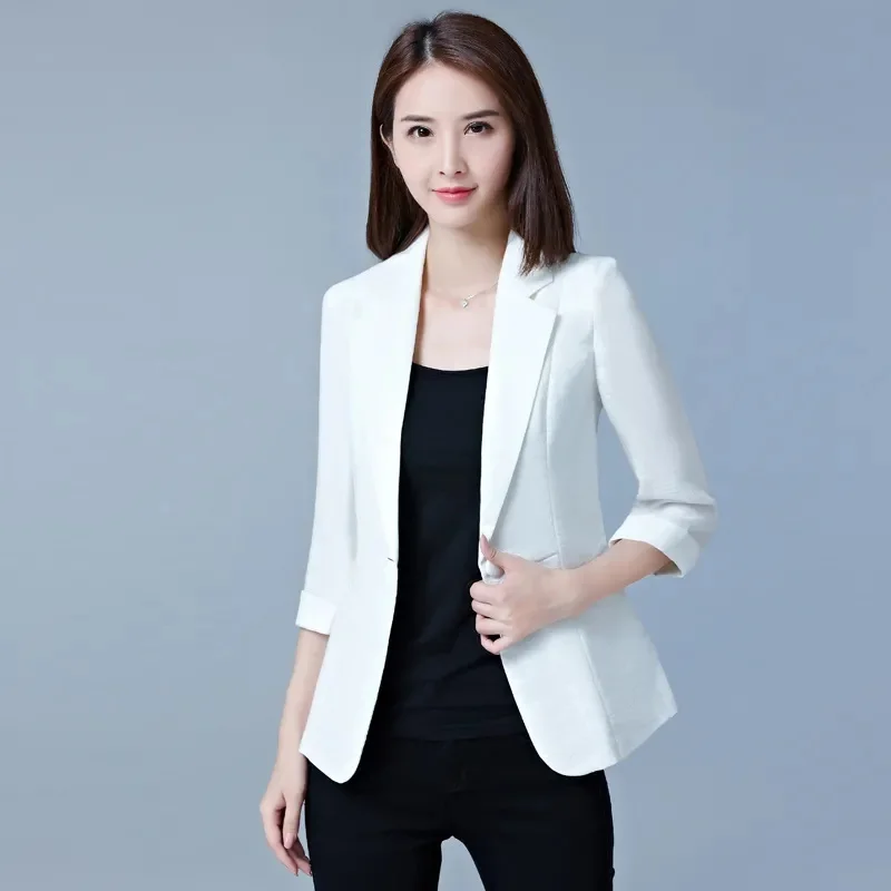 

Элегантный утягивающий женский пиджак из полиэфирного волокна, весна-лето, тонкий стиль, корейская версия, привлекательный силуэт, западный стиль