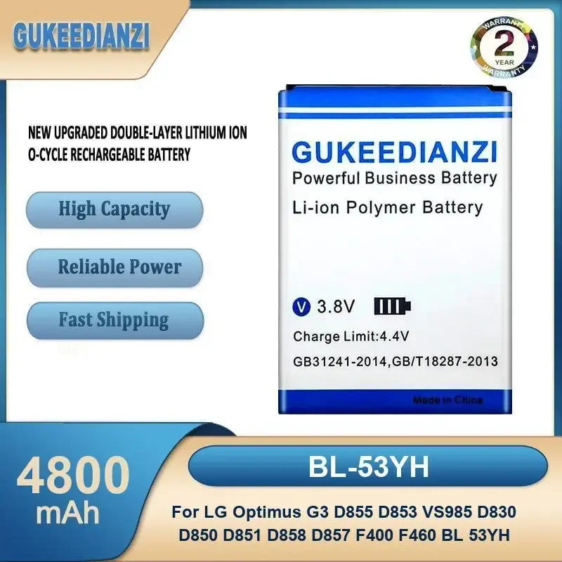 

BL-53YH 4800 мАч аккумулятор для мобильного телефона большой емкости для LG Optimus G3 D855 D853 VS985 D830 D850 D851 D858 D857 F400 F460 BL 53YH