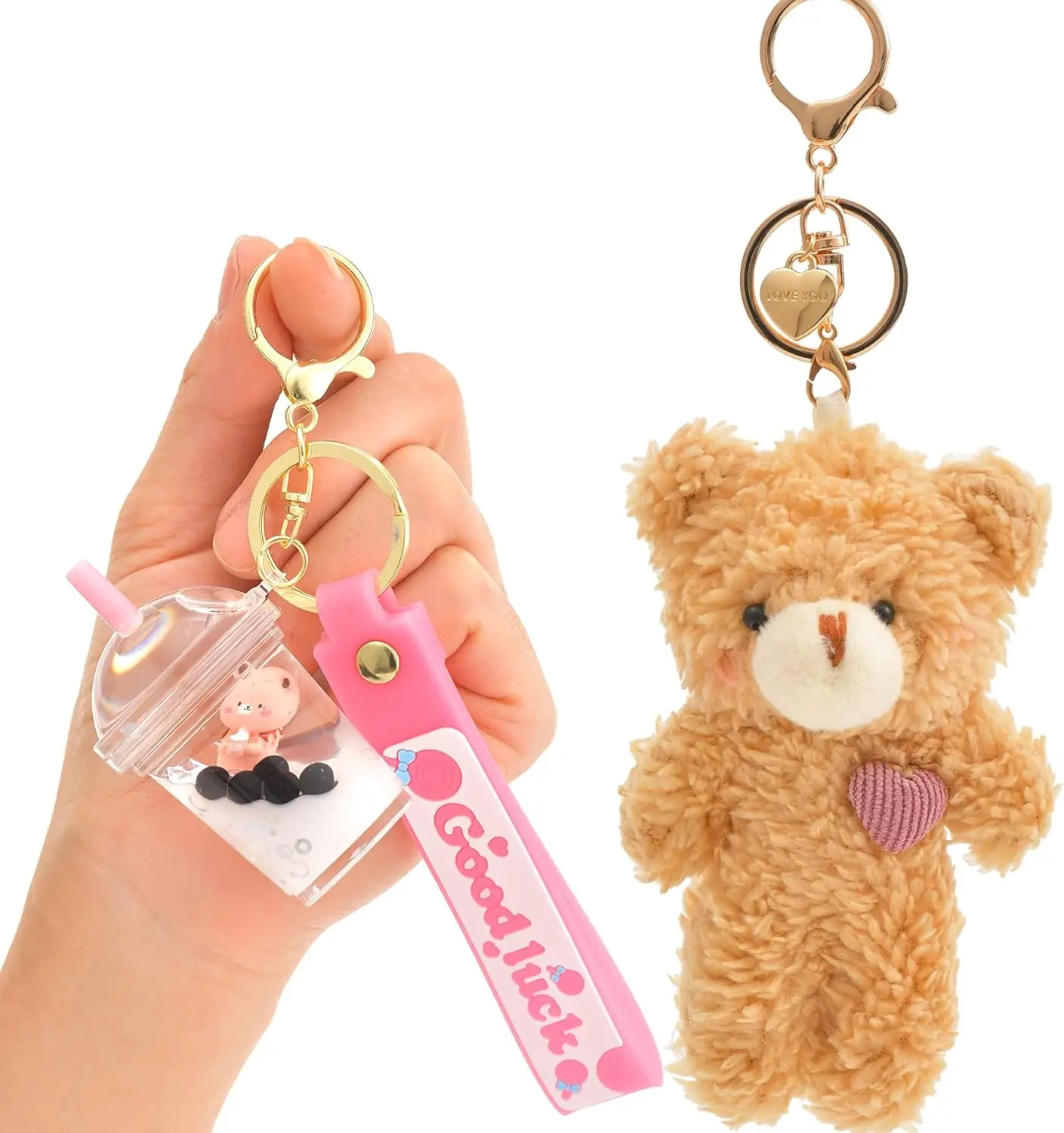 Adorable Llavero de Peluche con Forma de Oso Teddy para Bolsos y Mochilas, Encantador Amuleto Kawaii para Mujeres y Niñas