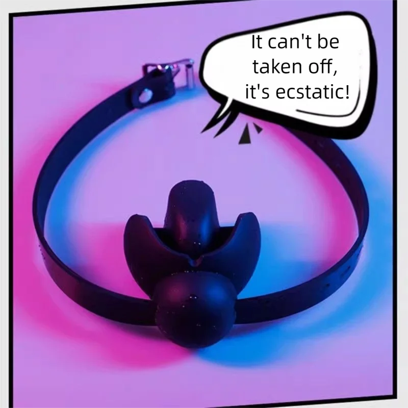 Bdsm Mouth Gag Drool ball متعة اللسان الثابتة الكرة المكونات الفم يمكن خفها مع قناع #5