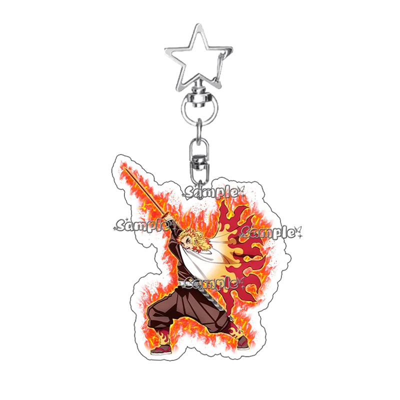 Anime Zenitsu Rengoku Keychain Acrylic Accessory