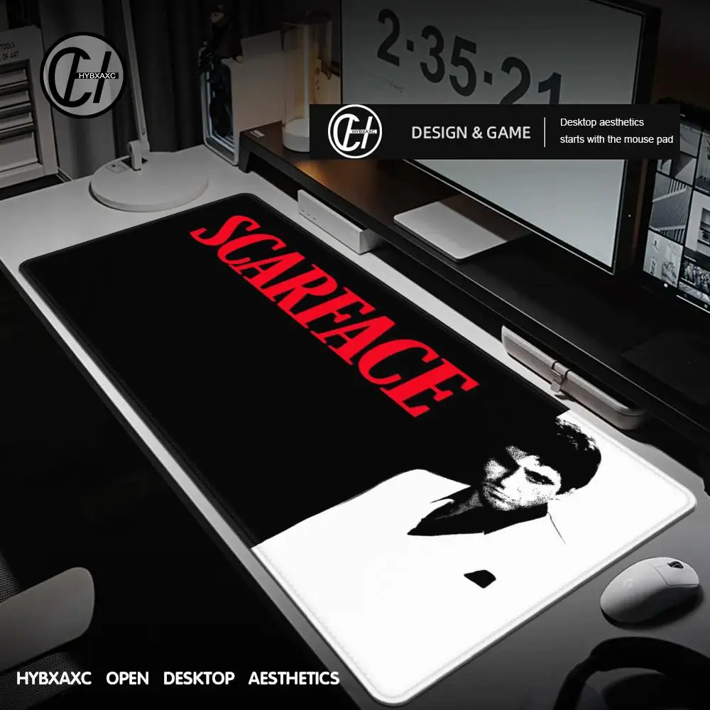 سكارفيس 1983 فيلم A-Al P-Pacino فيلم ماوس ألعاب الكمبيوتر ملحقات الألعاب لوحة ماوس كبيرة Mausepad سجادة ضد الإنزلاق Deskmat ماوس