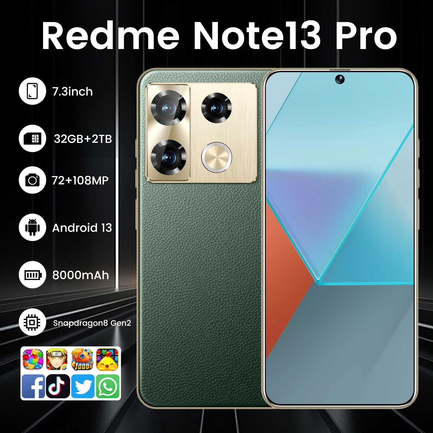 Original Mobile Phones Deals Redme Note 13 Pro Smartphone 7.3 inch Full Screen 4G 5G Cell Phone 8000mAh Brand New Phones Global