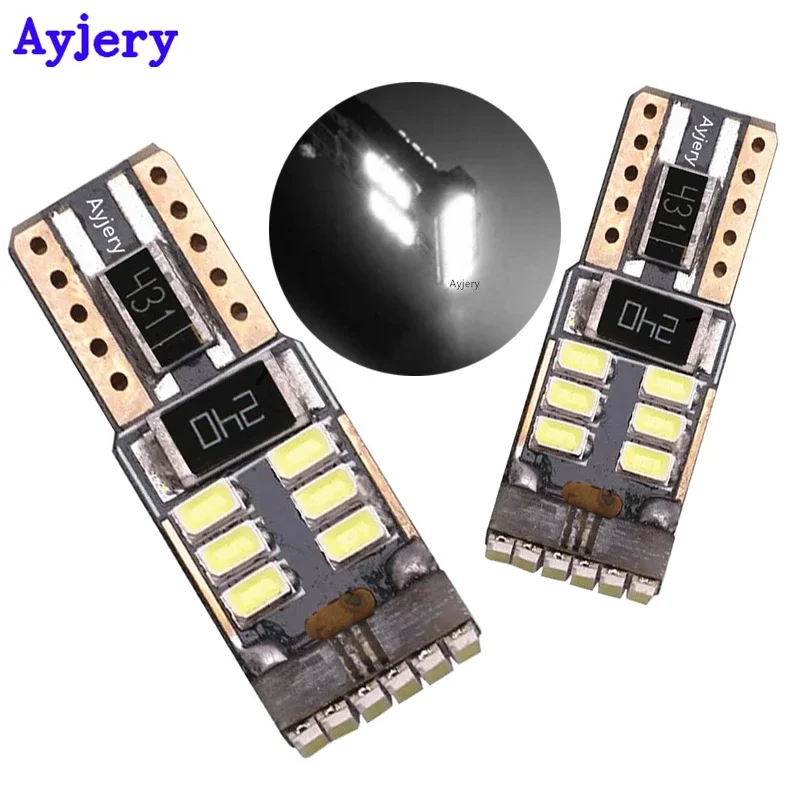 

AYJERY 2Pcs T10 W5W Canbus 3014 18 SMD Led Chips No Error Canbus Led Bulbs Clearance Wedge Lights Auto Car door Light Tail Light