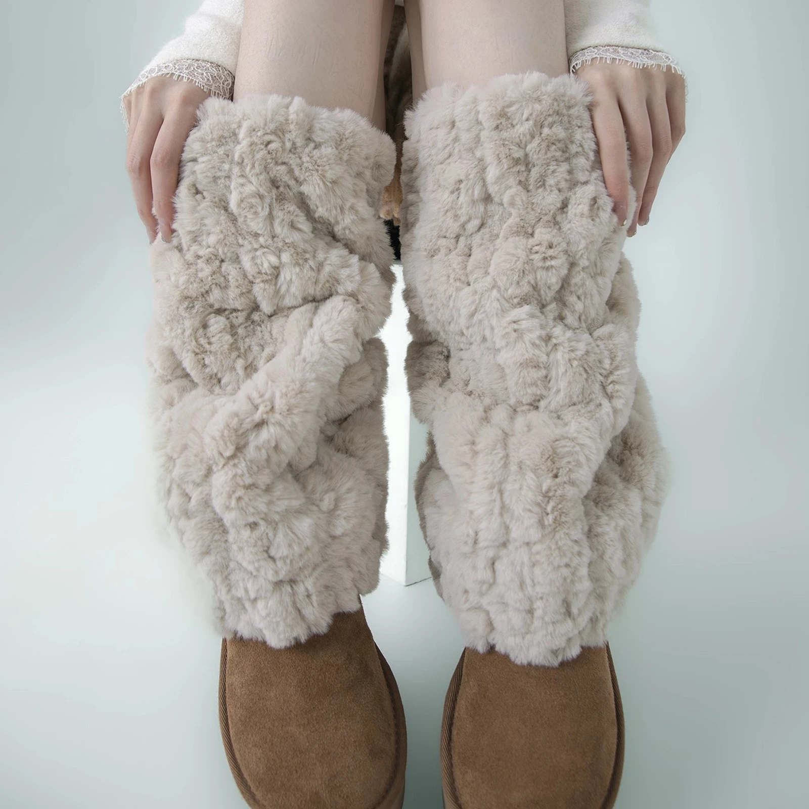 

Women's Faux Fur Leg Warmers Fall Winter Warm Soft Foot Cover Boot Cuffs Party Costume Accessory