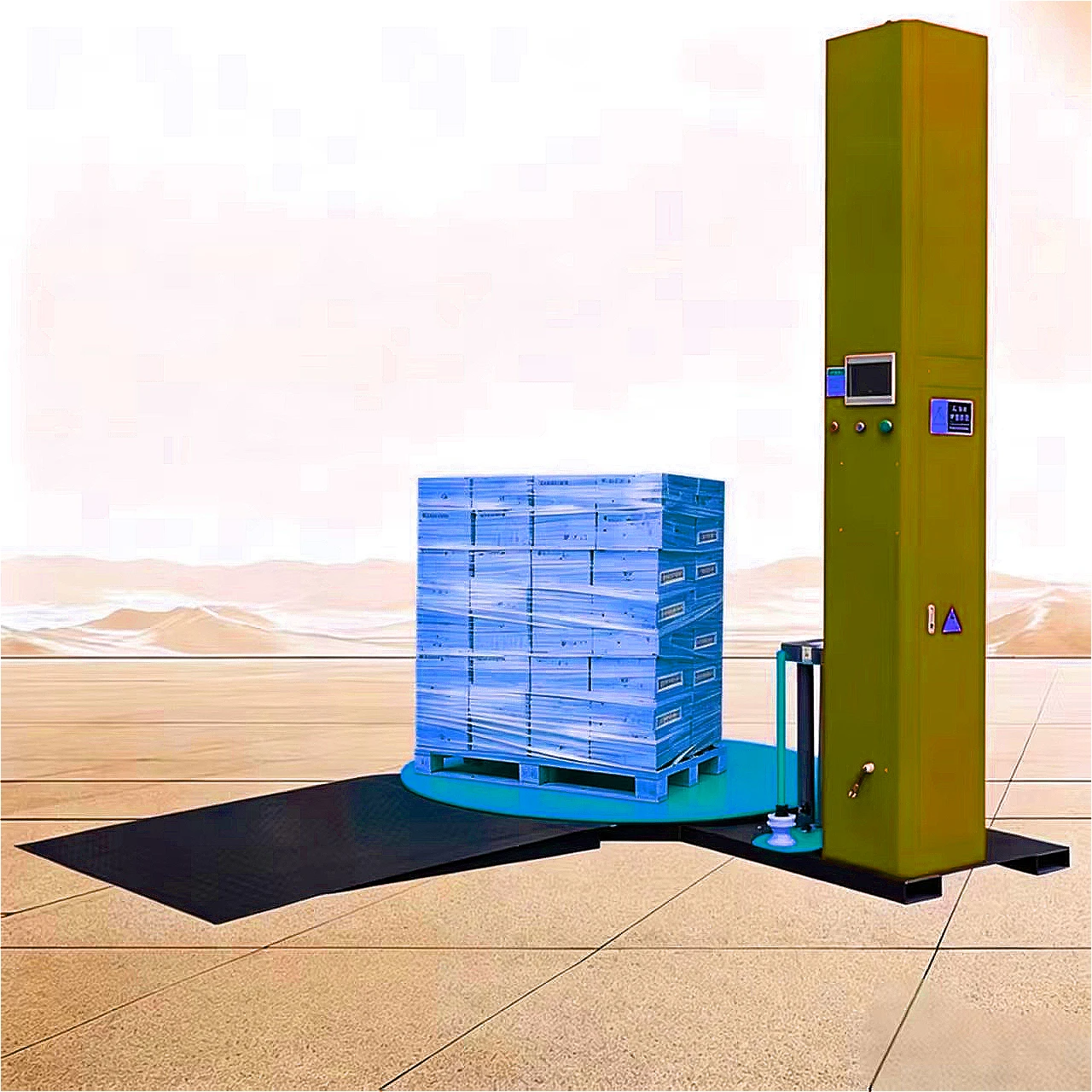 Intelligent Plastic Wrapping Film Packaging Machine Automatic Stretch Wrapper Warehouse Cargo Packing Pallet Wrapping Machine