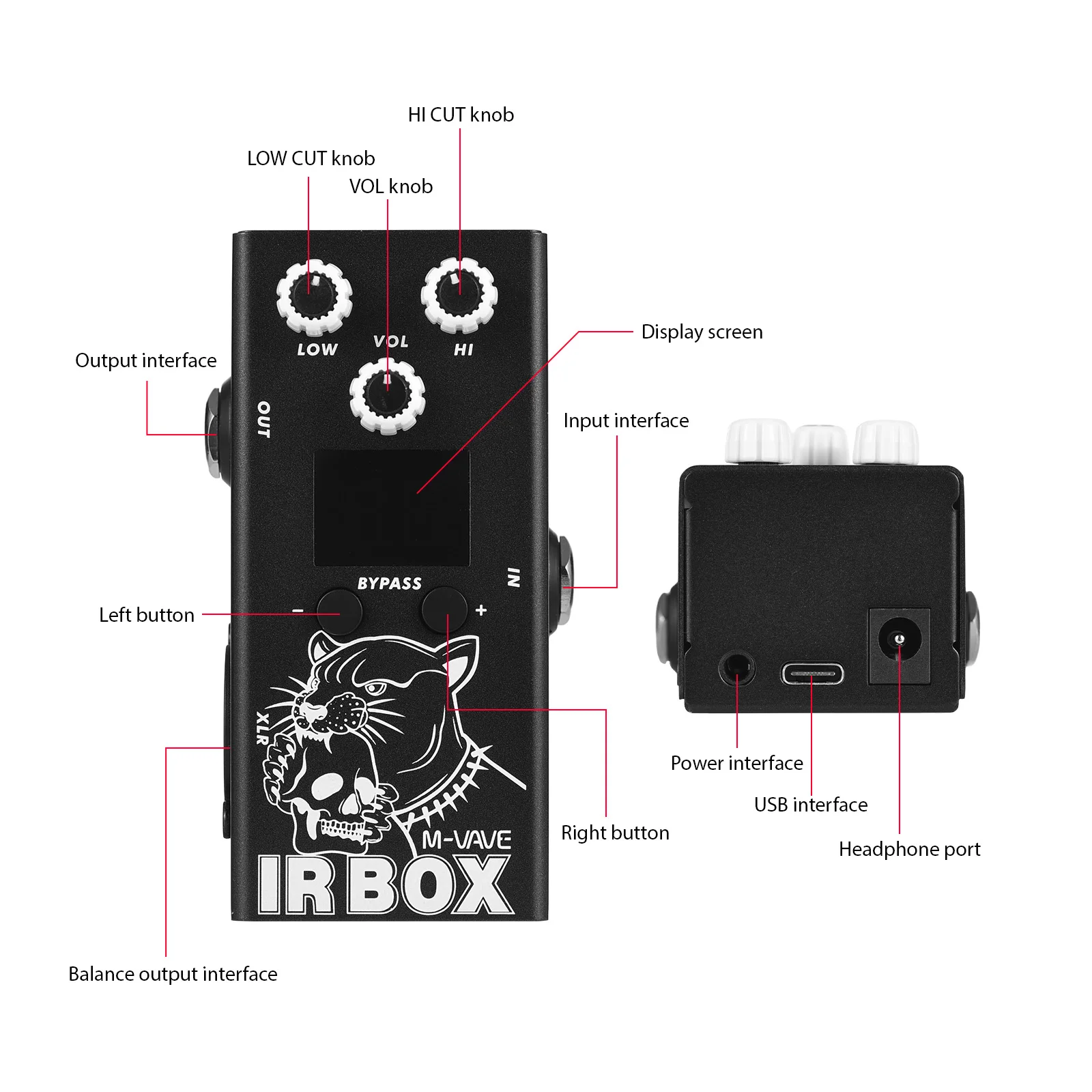 M-VAVE Guitar IR Box Effects Pedal with IR Cab Impulse Response Cabinets Speaker Simulator XLR Output Port 6.35mm Input/Output