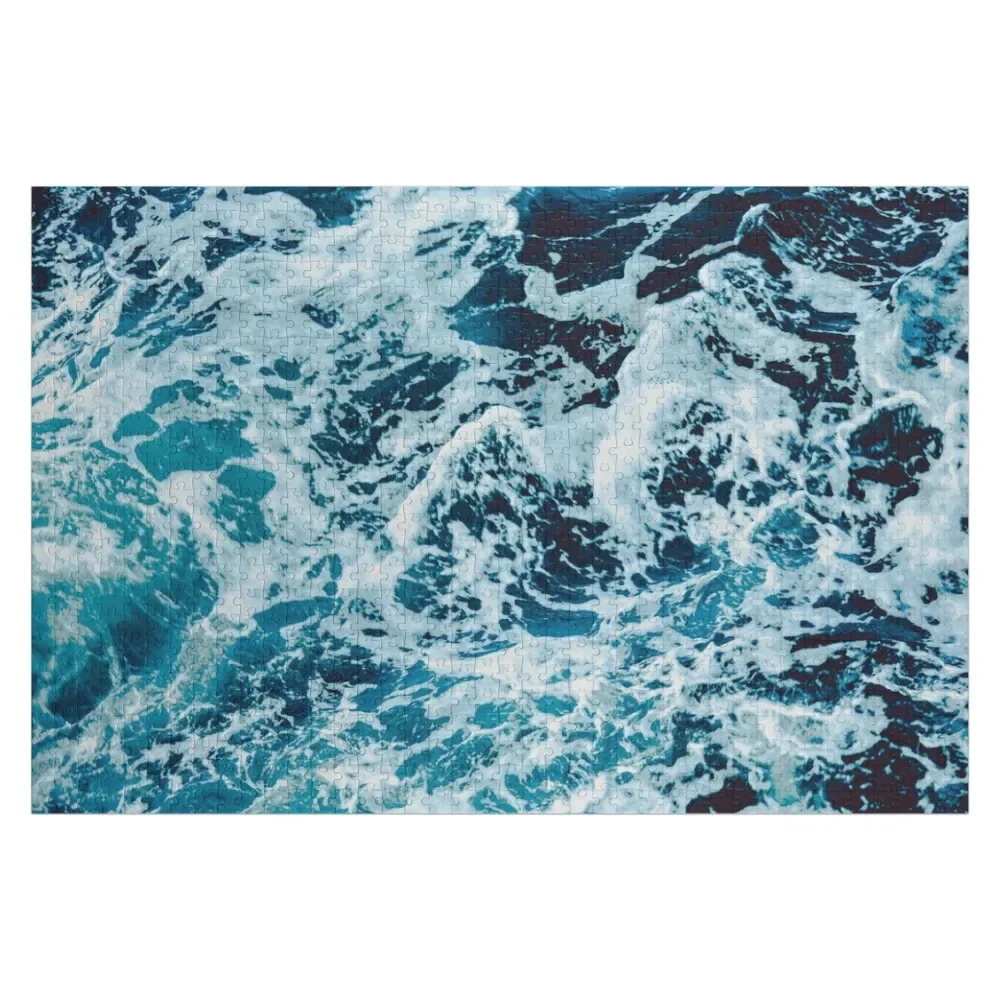 Turquoise Blue Ocean Waves Jigsaw Puzzle Custom Customs With Photo Puzzle