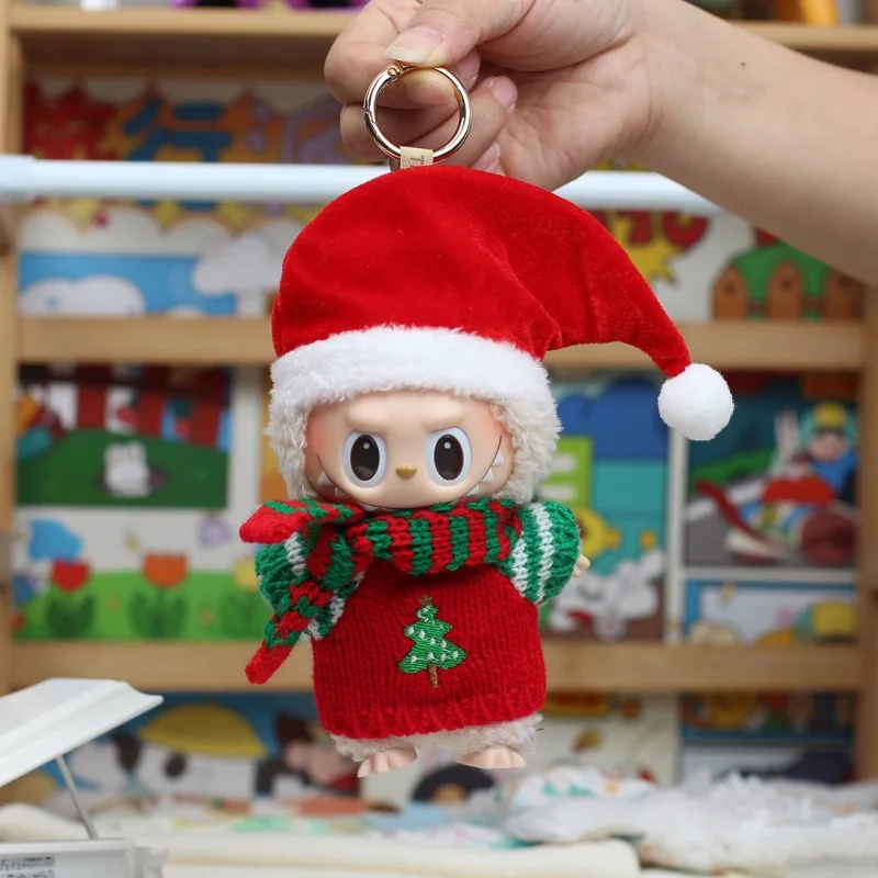 

Мини-кукла, одежда, аксессуары для Labubu Idol V1 V2, Рождественский свитер с печеньем, шляпа, новогодняя одежда, подарок