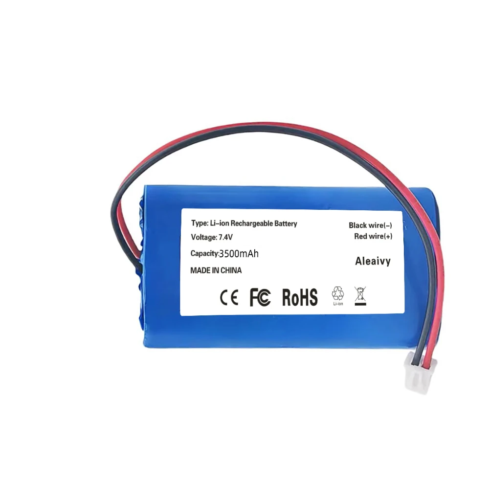 7.4V 3500mAh Rechargeable Lithium Battery 18650 2S1P with Protection Board XH-2.54 Plug for Aste Megaphone Speaker