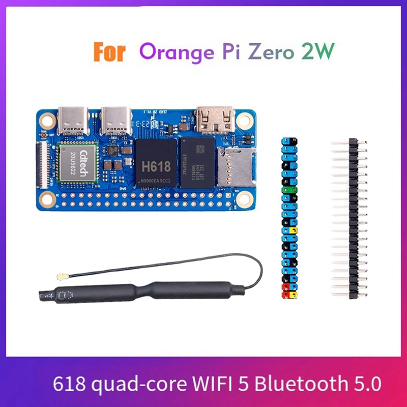 

For Orange Pi Zero 2W Development Board RAM DDR4 Mini PC Allwinner H618 Wifi5 Bluetooth5.0 Supports 4K 60FPS