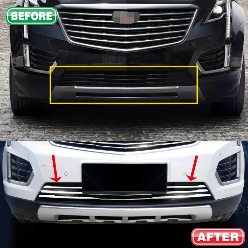 

4 шт., хромированные накладки на передний бампер Cadillac XT5
